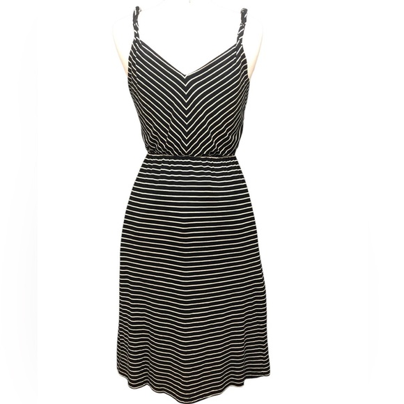 Ann Taylor LOFT Womens Striped Elastic High Waist Lined Sundress - Picture 4 of 7